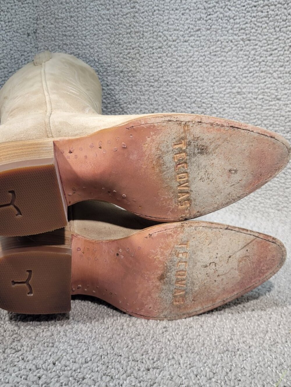 Tecovas The Abby Women's US Size 8B Driftwood Suede Cowgirl Boots - Picture 9 of 11
